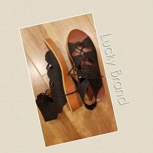 Lucky Brand Hessina Lace Up Sandals NWOT